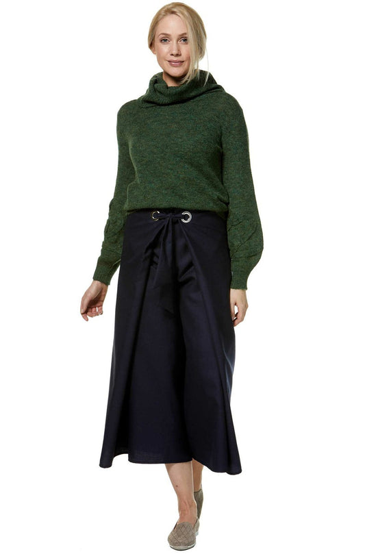 Alpaka Rollkragen Pullover SALOMON – Modischer Crop-Strick mit Applikationen