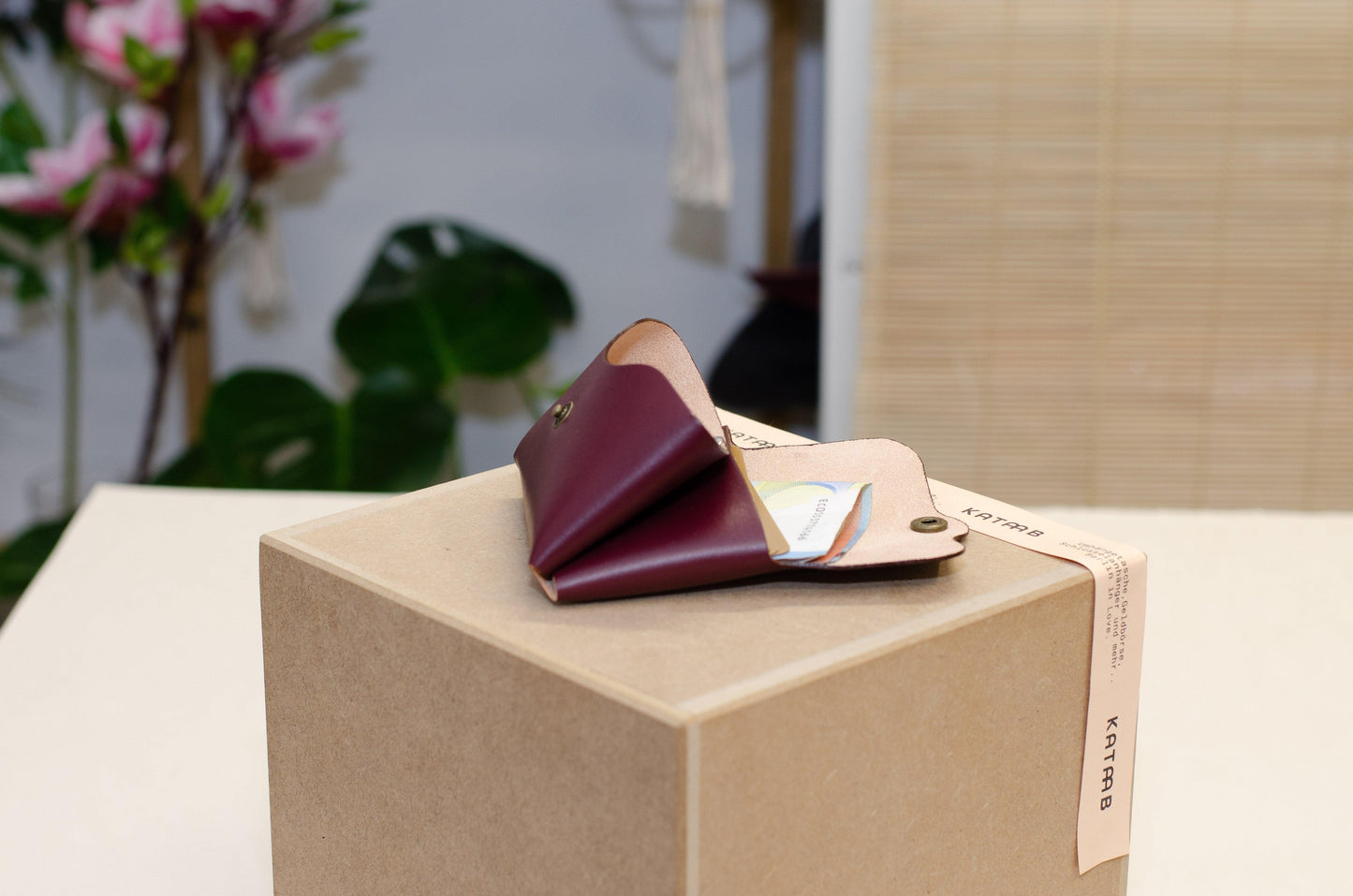 Minimalistischer Geldbeutel aus Leder, Grün