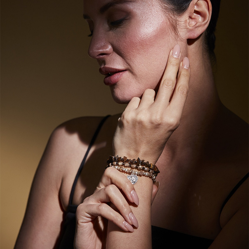 Armband Penelope braun/silber