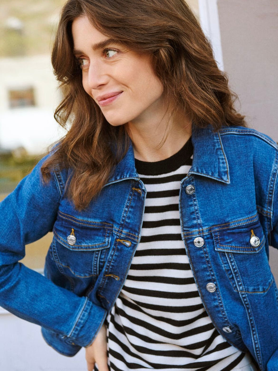 Halbarmpullover Natanya PW natur/schwarz gestreift