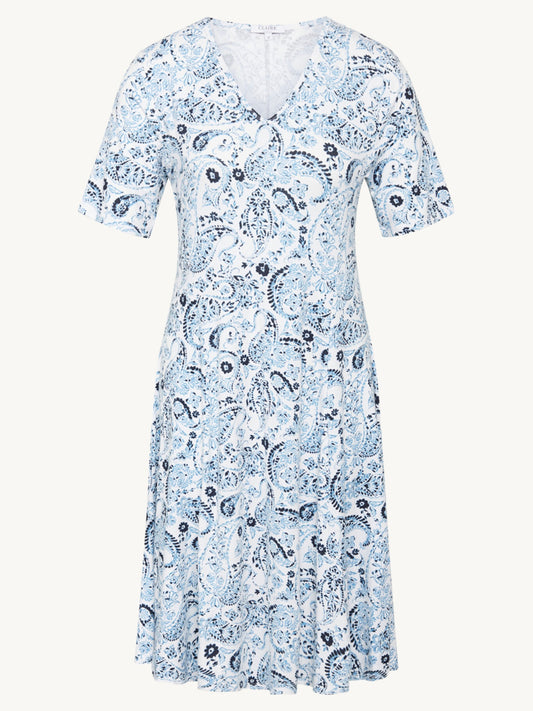 Kleid Dilvin blau/weiß gemustert