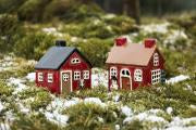 Haus für Teelicht Stillenat, Schneemann neben der Tür