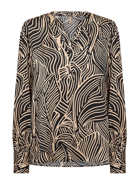 Blusenshirt SC-Signora 2 schwarz/sand gemustert