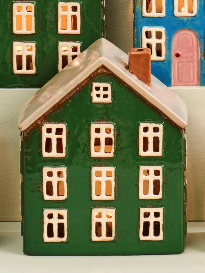 Haus für Teelicht Nyhavn dunkelgrün