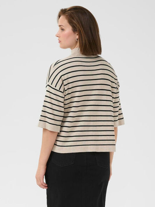 Pullover Lizza KA turtleneck feather gray/black striped