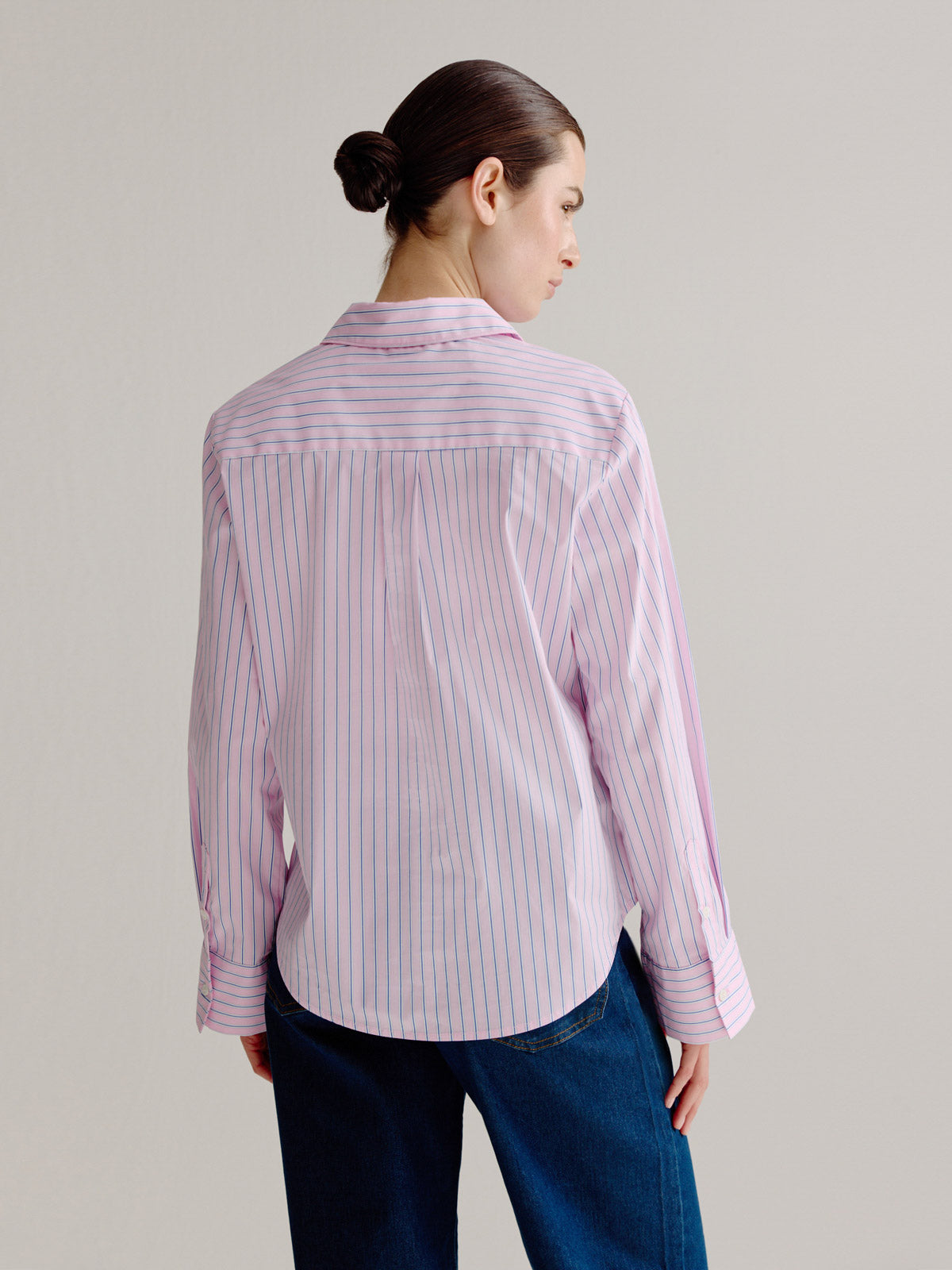 Bluse Leon light pink stripe