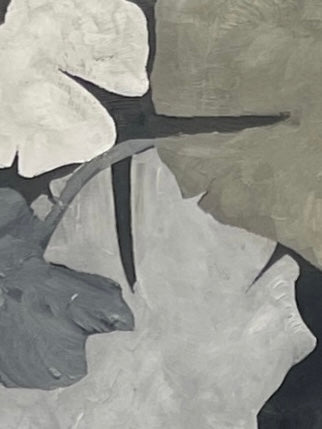 Wollschal Felisia black leaf