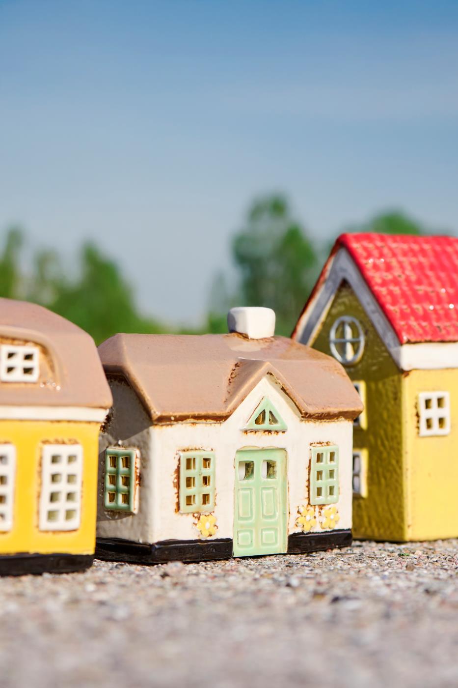 Haus für Teelicht Ebeltoft grüne Fenster