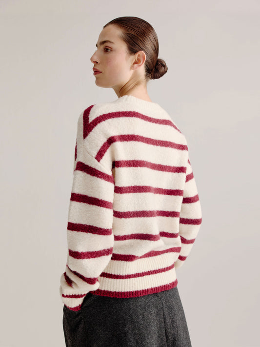 Pullover Lorena bordeaux stripe