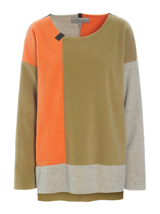 Fleece Pullover 1369 NO WASTE olive/sand/orange