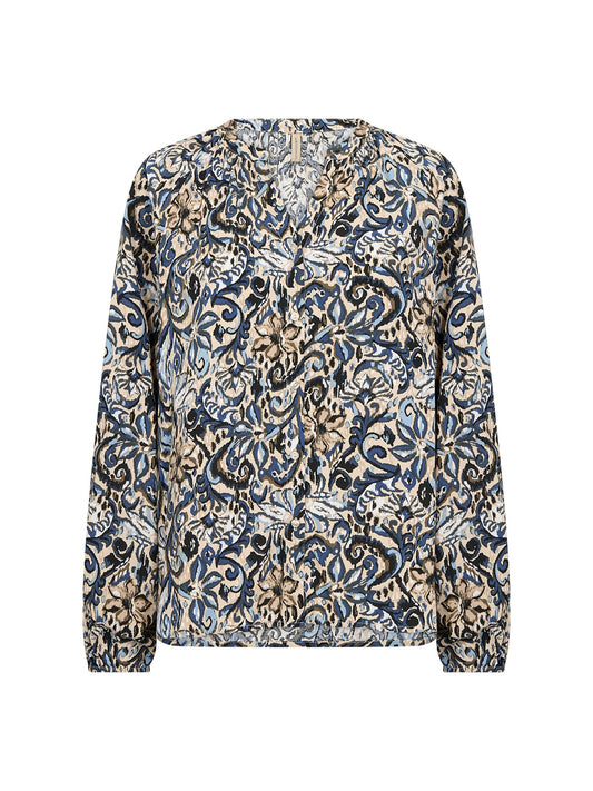 Blusenshirt SC-Vava 1 kobaltblau gemustert