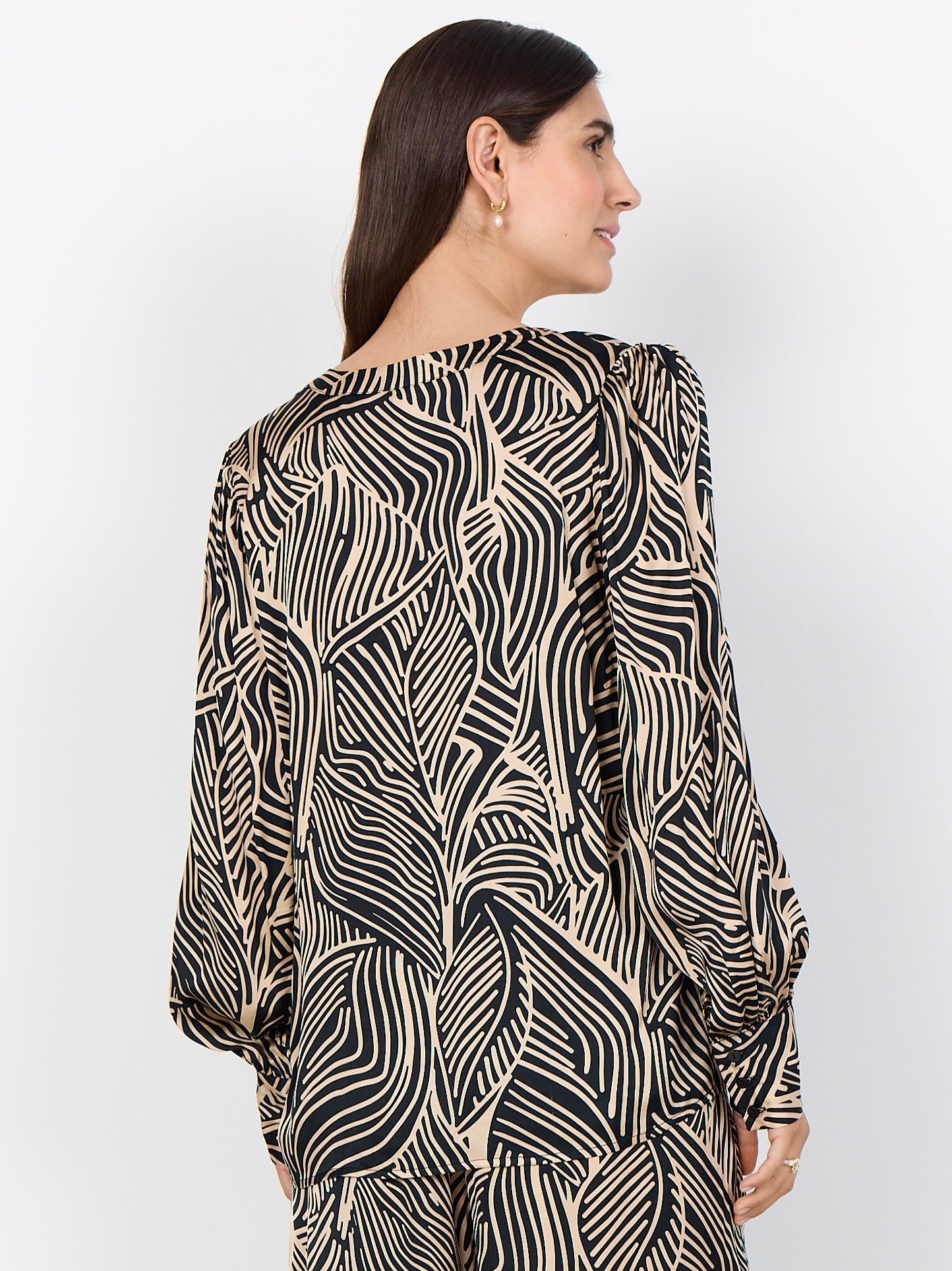 Blusenshirt SC-Signora 2 schwarz/sand gemustert