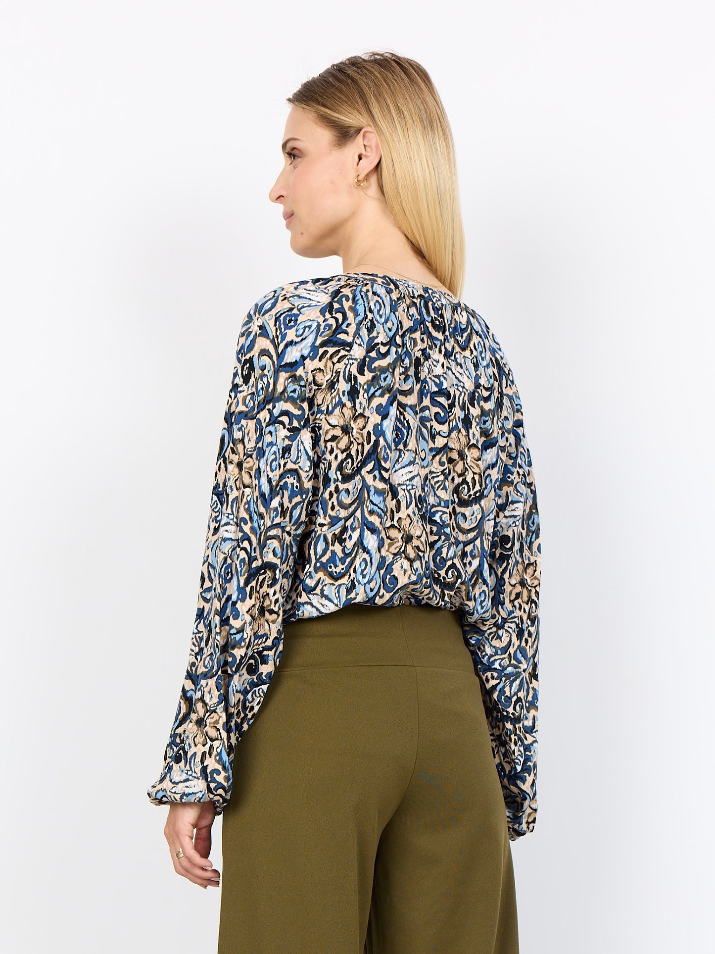 Blusenshirt SC-Vava 1 kobaltblau gemustert