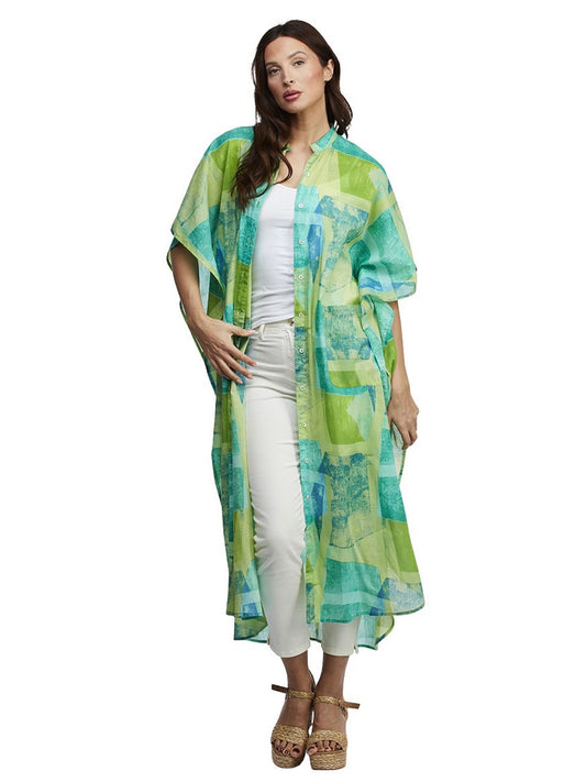 Kaftan Selma blau/grün