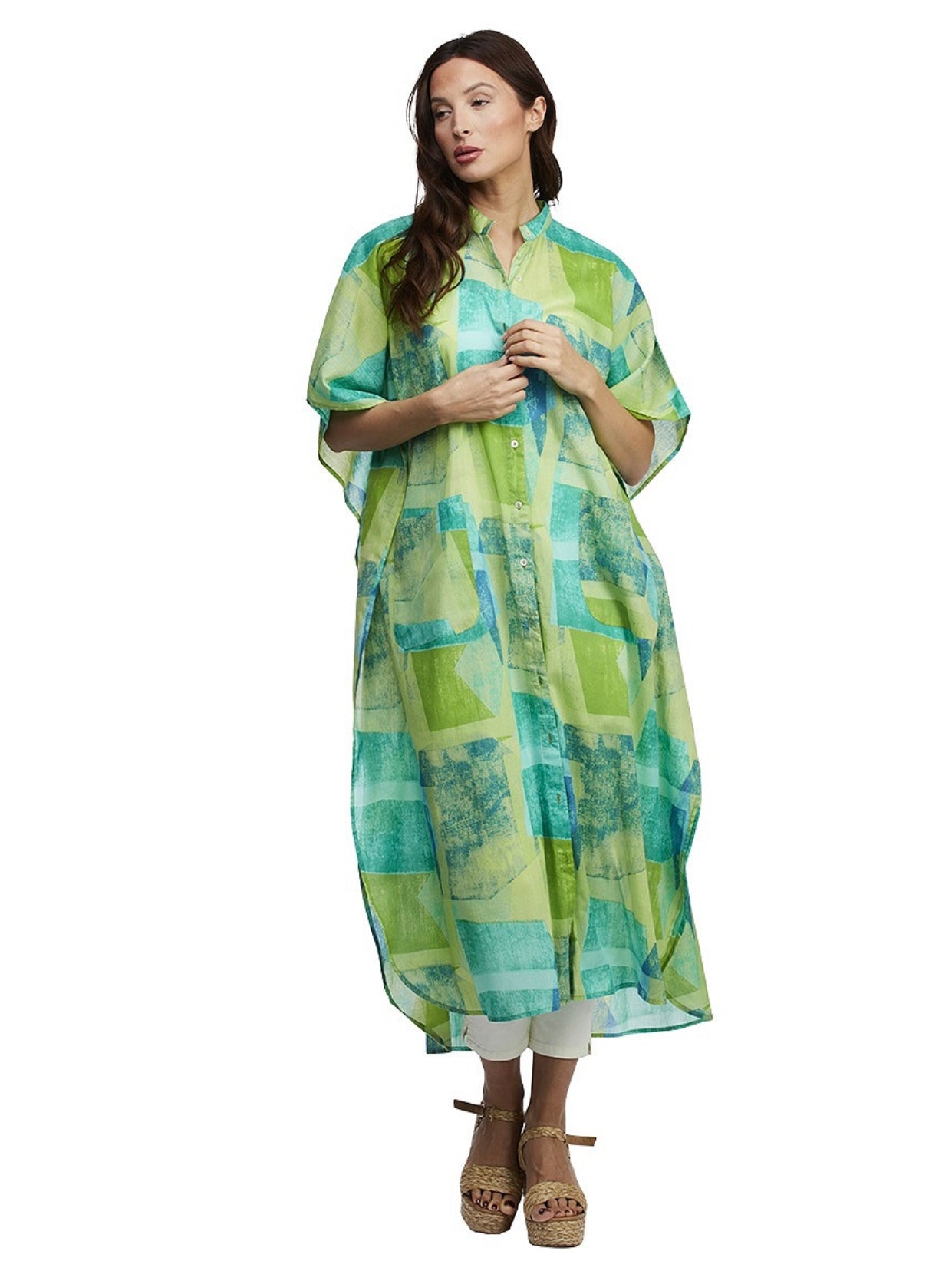 Kaftan Selma blau/grün
