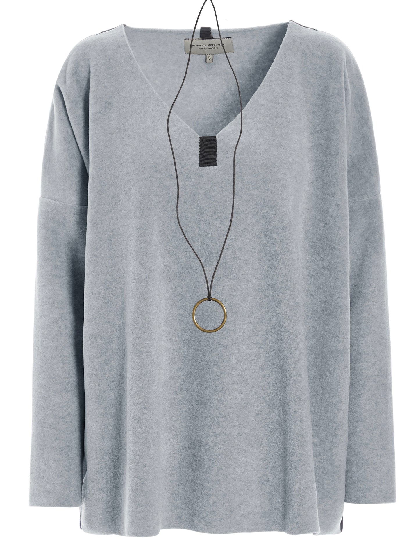 Fleece oversized V-neck Pullover 1336, in mehreren Farben