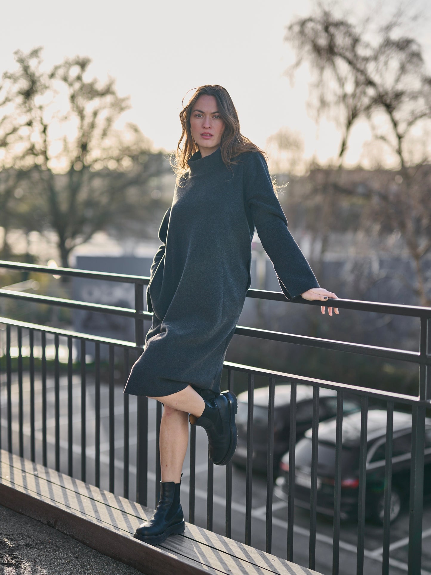 Fleece Kleid TURTLENECK 3255, in 2 Farben