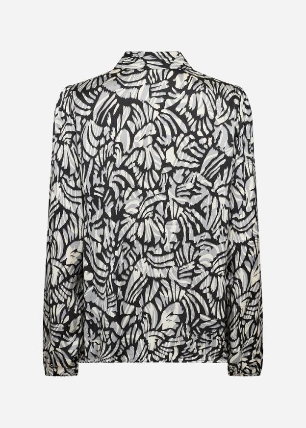 Hemdbluse SC-Vian 1 grau/schwarz gemustert