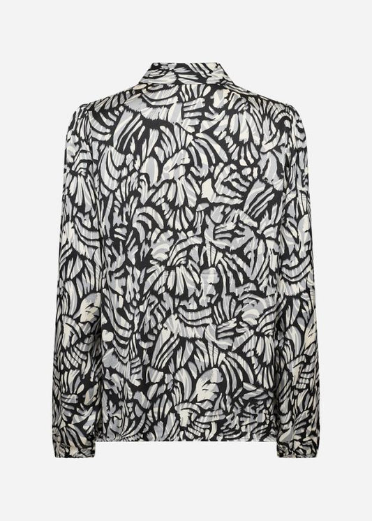 Hemdbluse SC-Vian 1 grau/schwarz gemustert