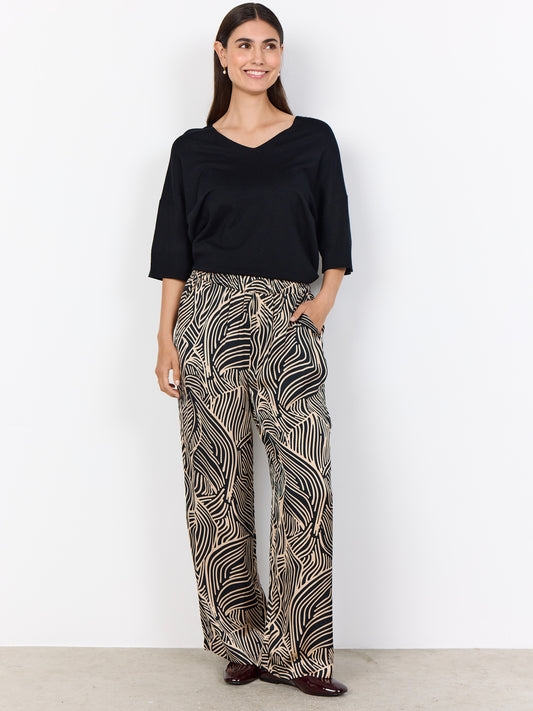 Hose SC-Signora 3-C schwarz/sand gemustert