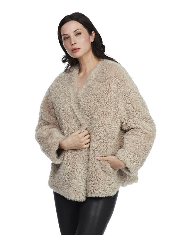Webpelzjacke Malin beige