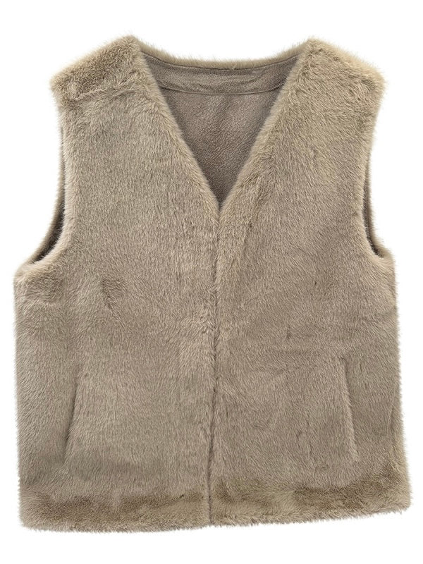 Webpelzweste Zoe beige
