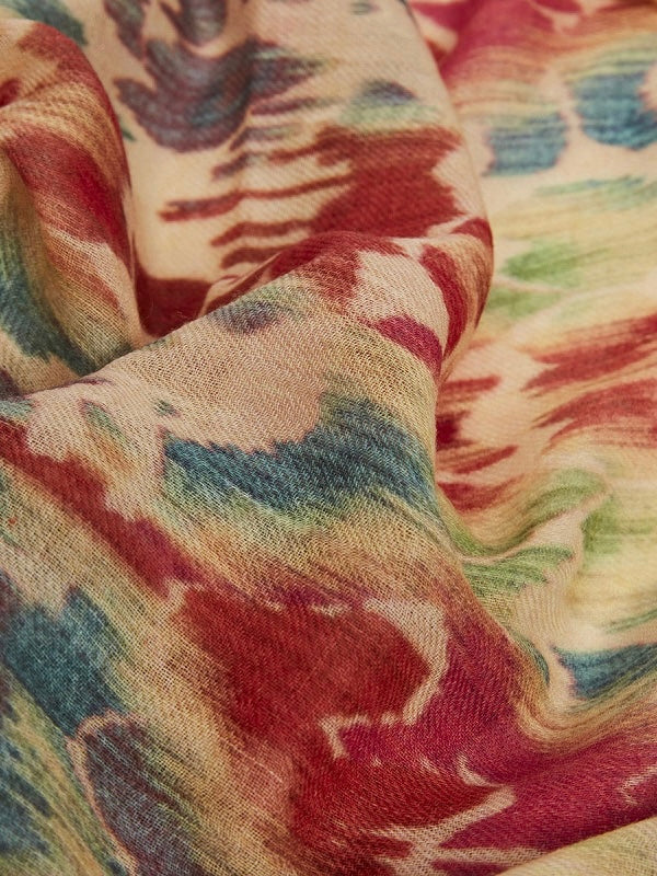 Wollschal Anna red/blue mix