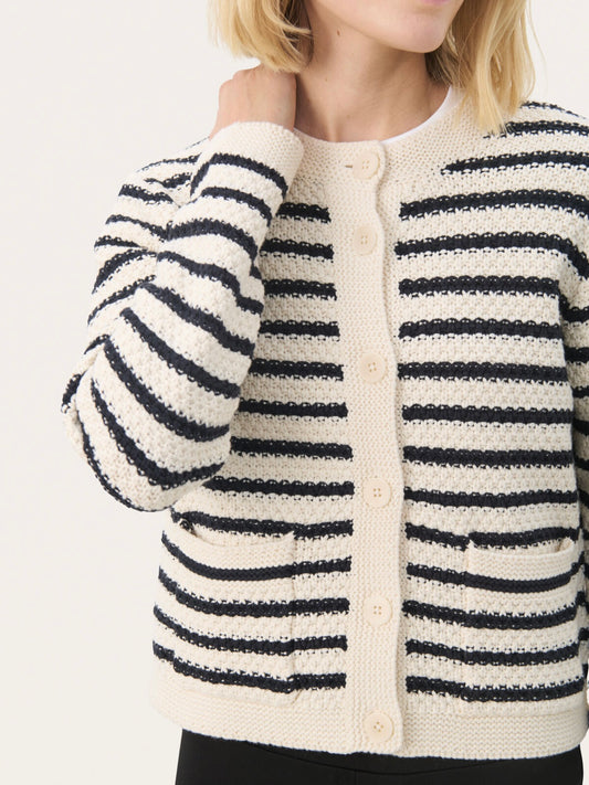 Strickjacke Elmie PW dark navy stripe