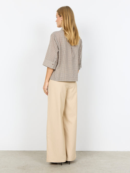 Hemdbluse SC-Canelita 1 camel/weiß kariert