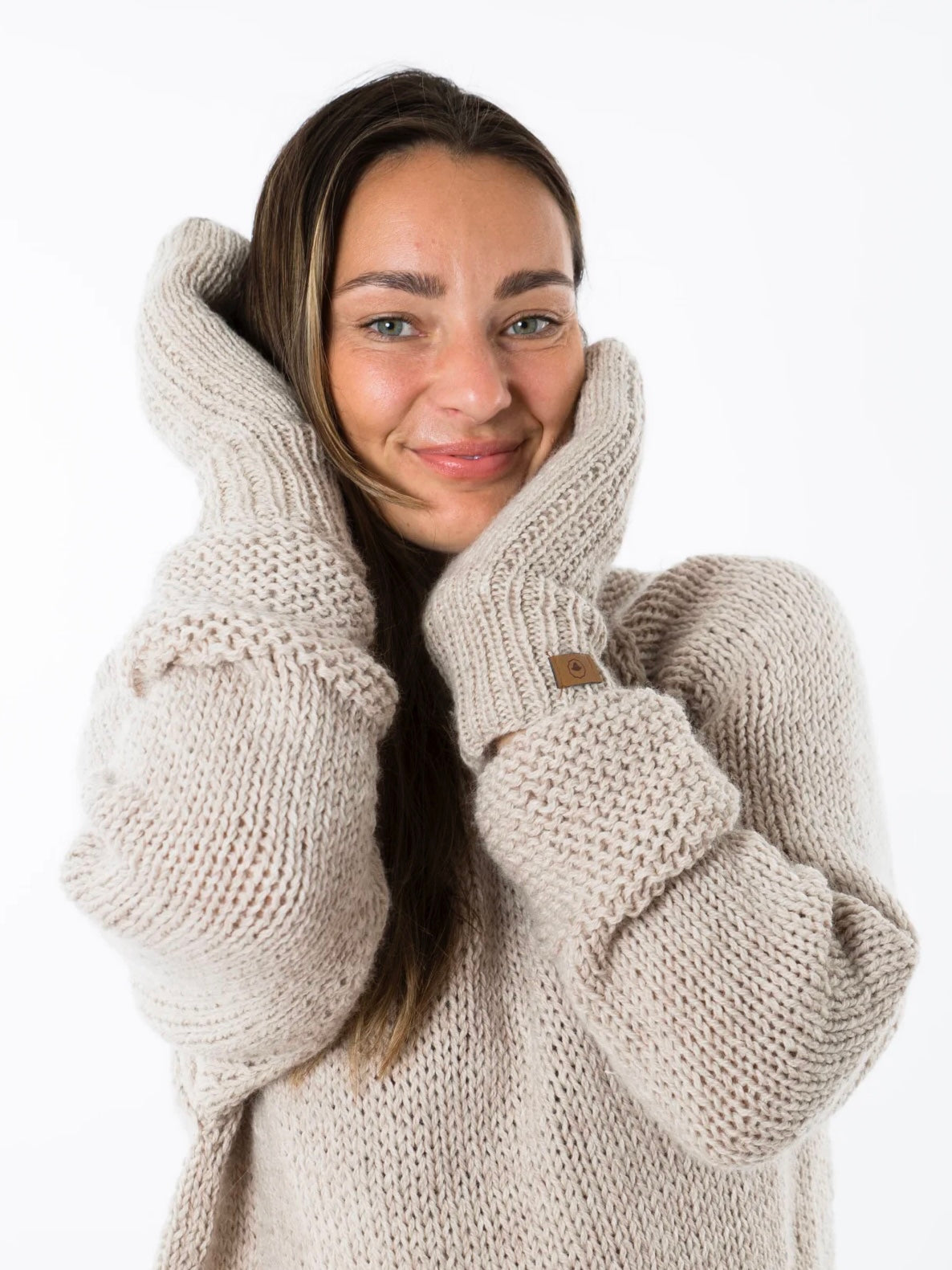 Strickfäustlinge Ulv sand