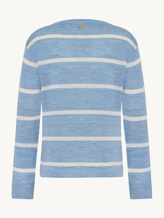 Pullover Pari hellblau/creme Streifen