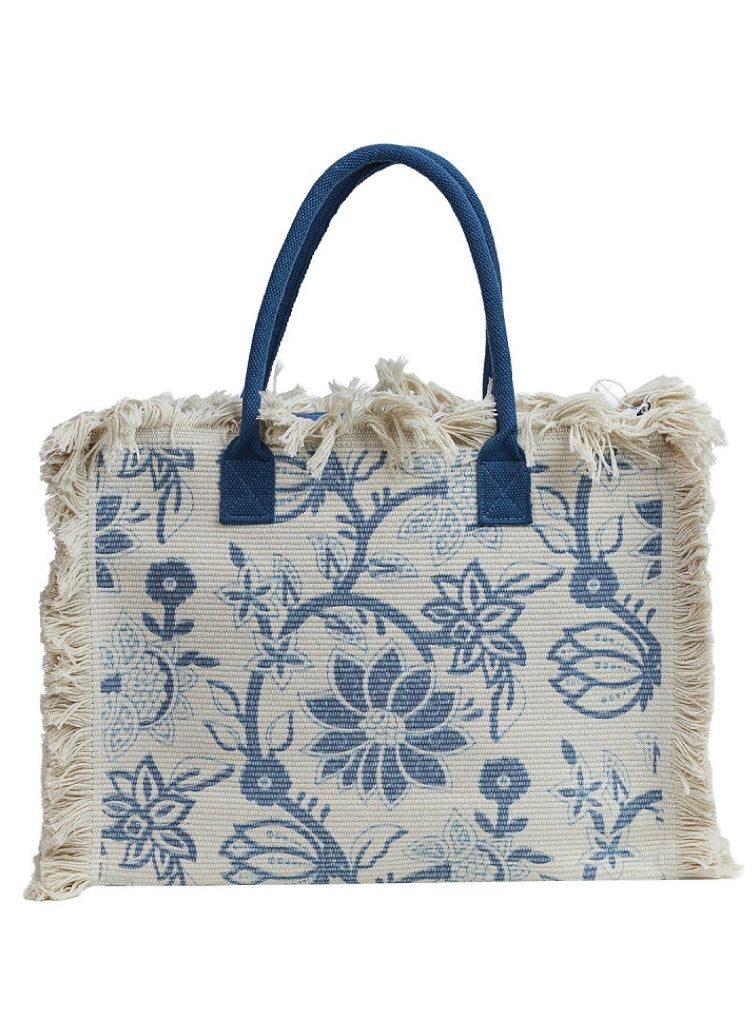Tasche Catherine ecru/blau