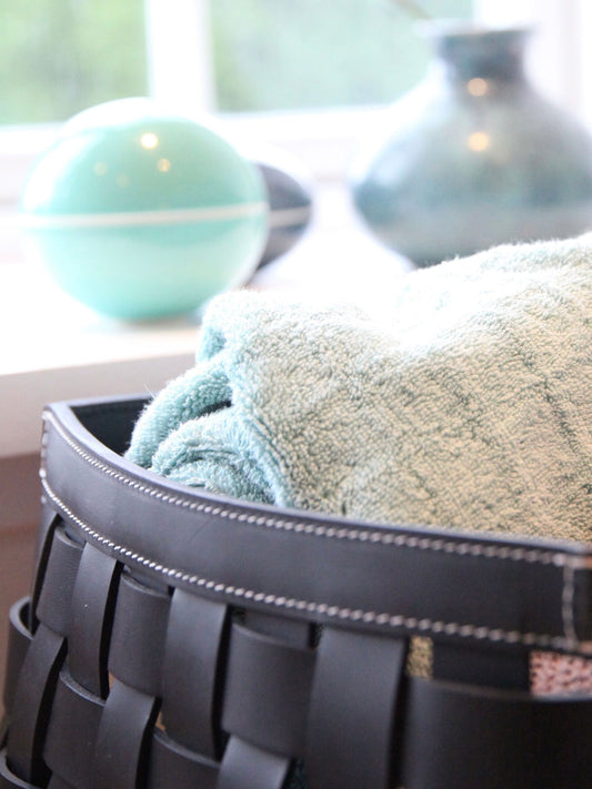 Flechtkorb Leder Square elephant, in 3 Größen