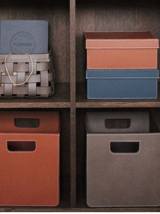 Aufbewahrungsbox Medium Leder, in verschiedenen Farben