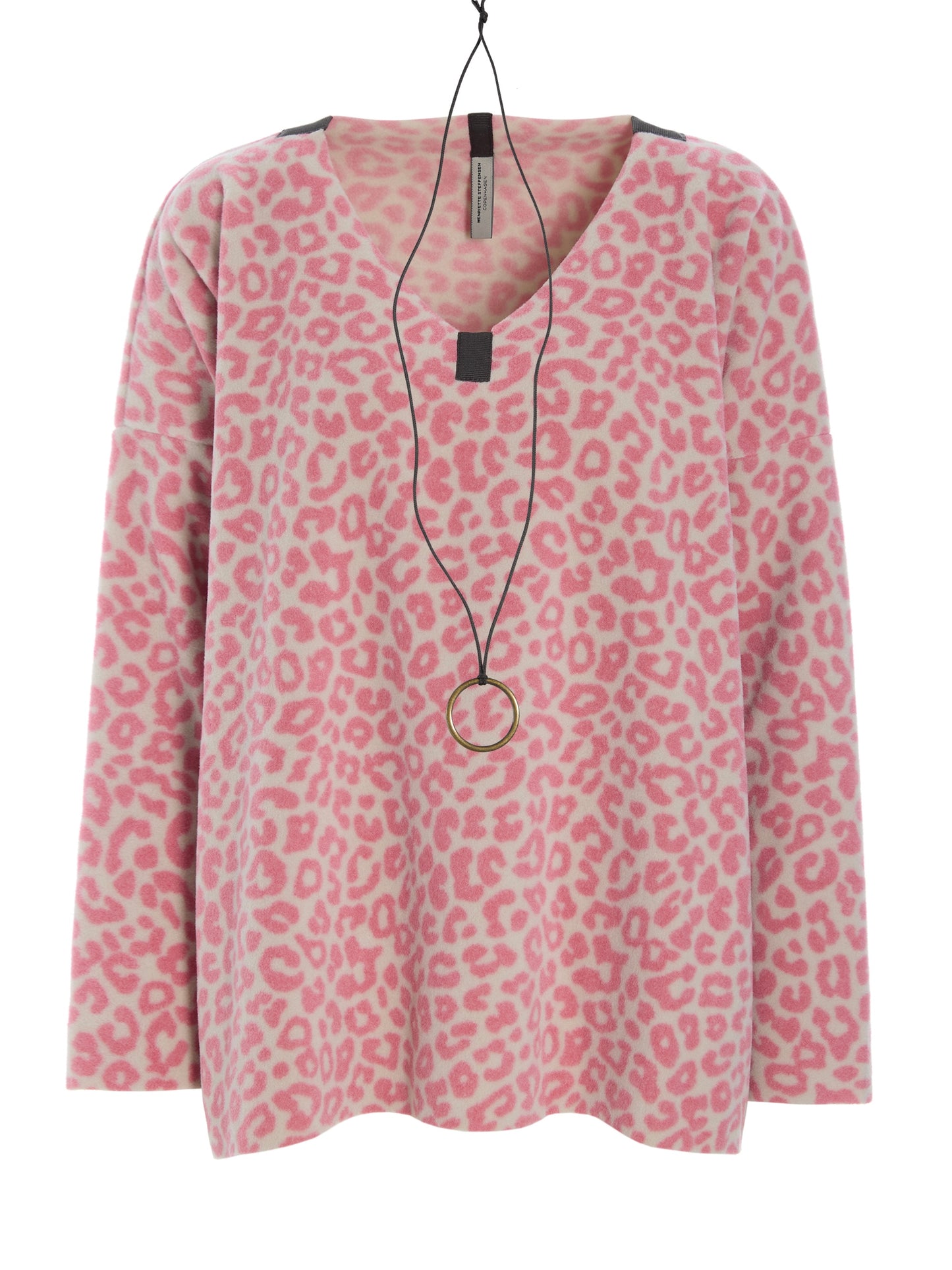 Fleece Pullover V-NECK 1410P pink leo