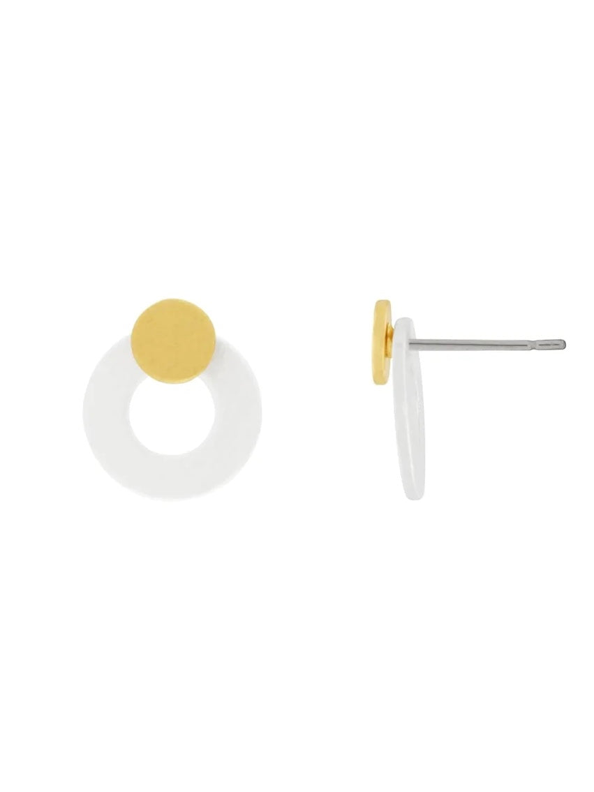 Ohrstecker Theia Circle Dot 2in1, in 2 Farben