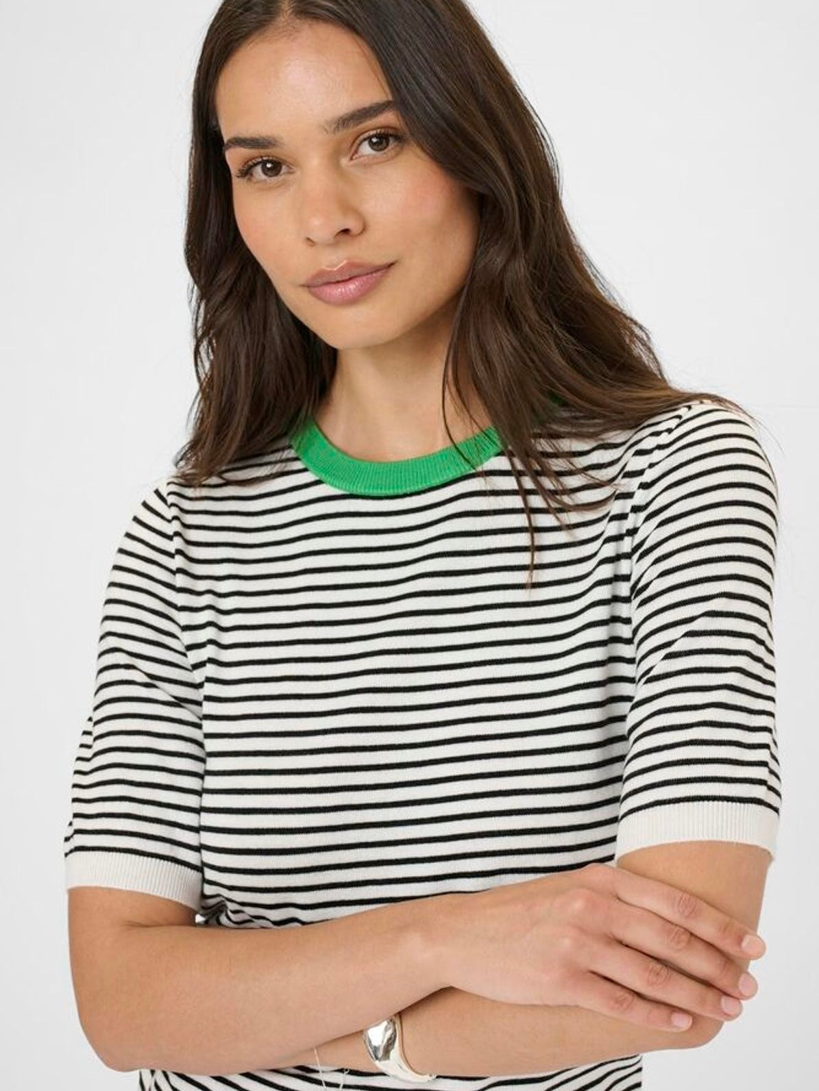 Pullover Lizza KA narrow striped chalk/black green