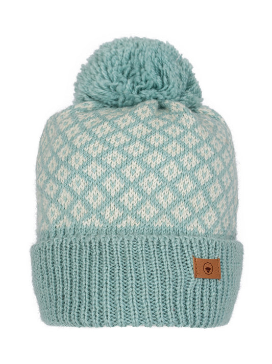 Strickmütze Iris mit Bommel mint