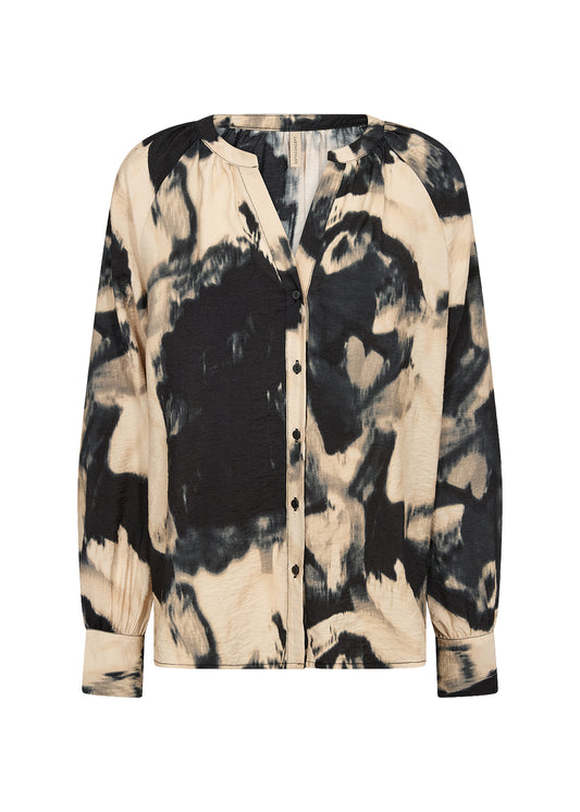 Blusenshirt SC-Naiomi 1 schwarz/sand gemustert
