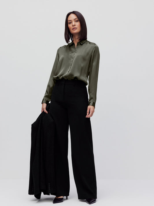 Seidenbluse Leonore IW dark beetle