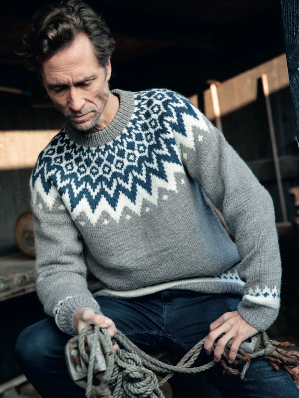 Norweger Pullover Harald brown/blue