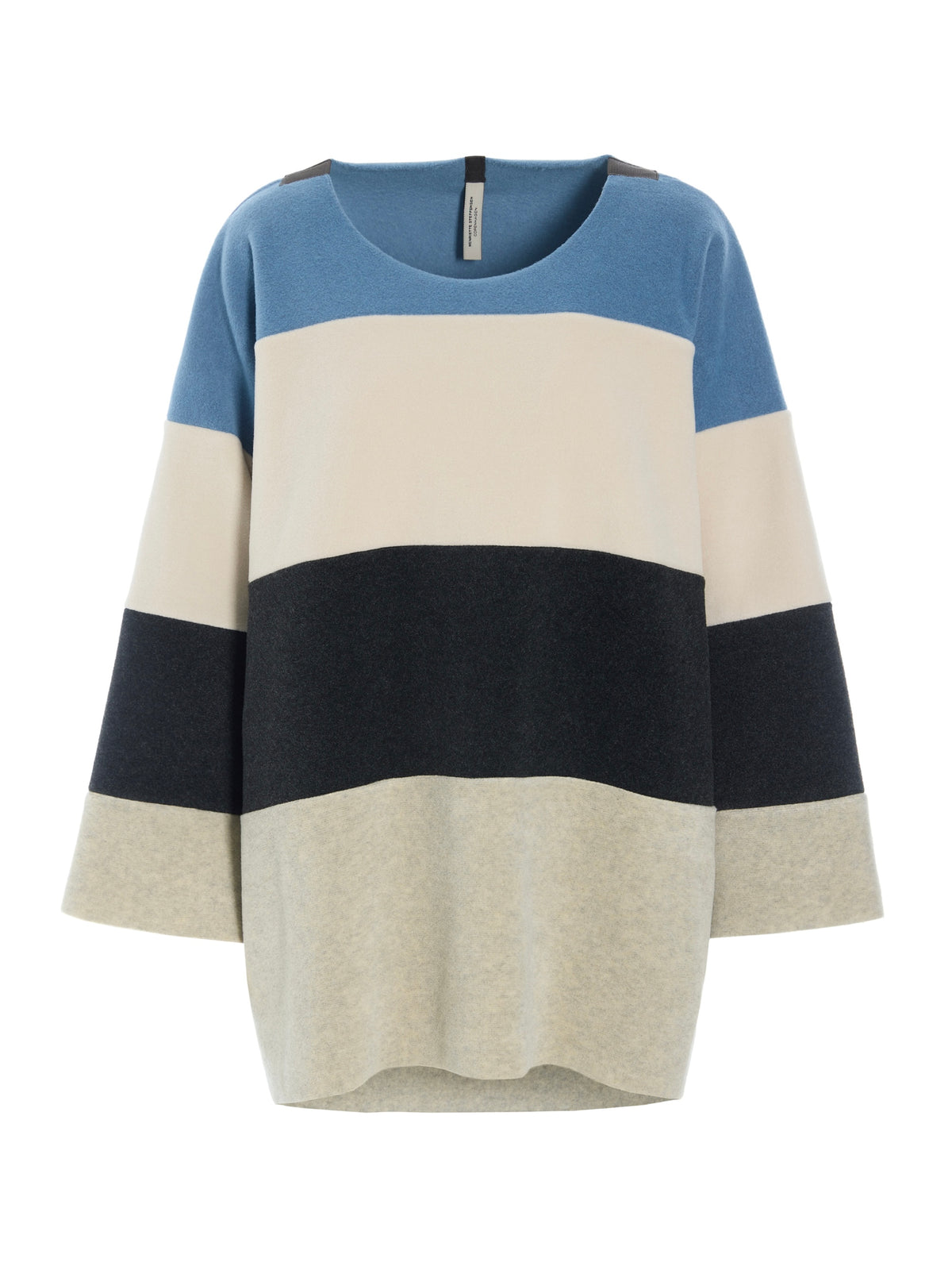 Fleece Pullover 1417 color blocking dusty blue mix