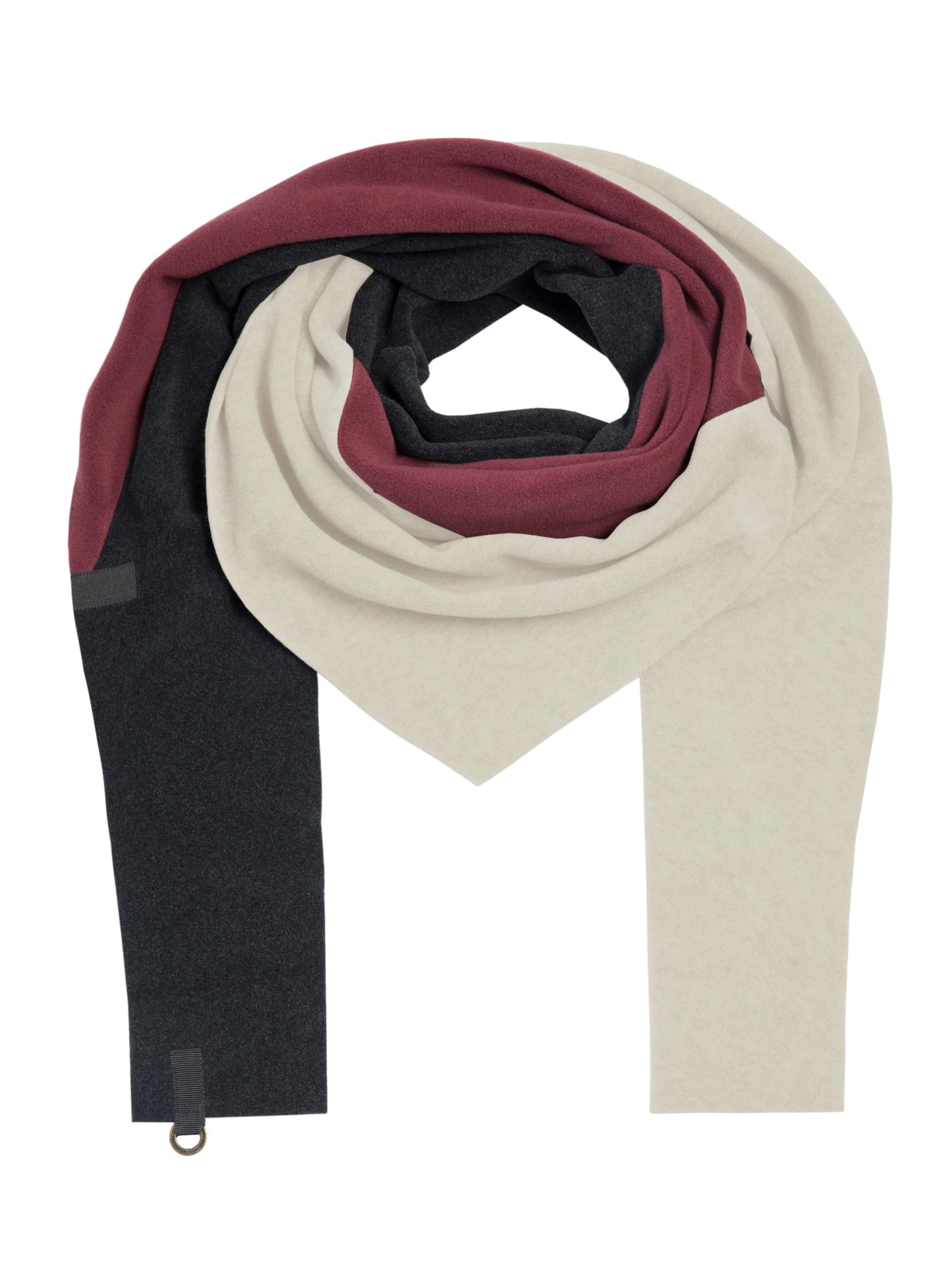Fleece Schal TRIANGLE PATCH 4078 NW bordeaux/kit/soft black