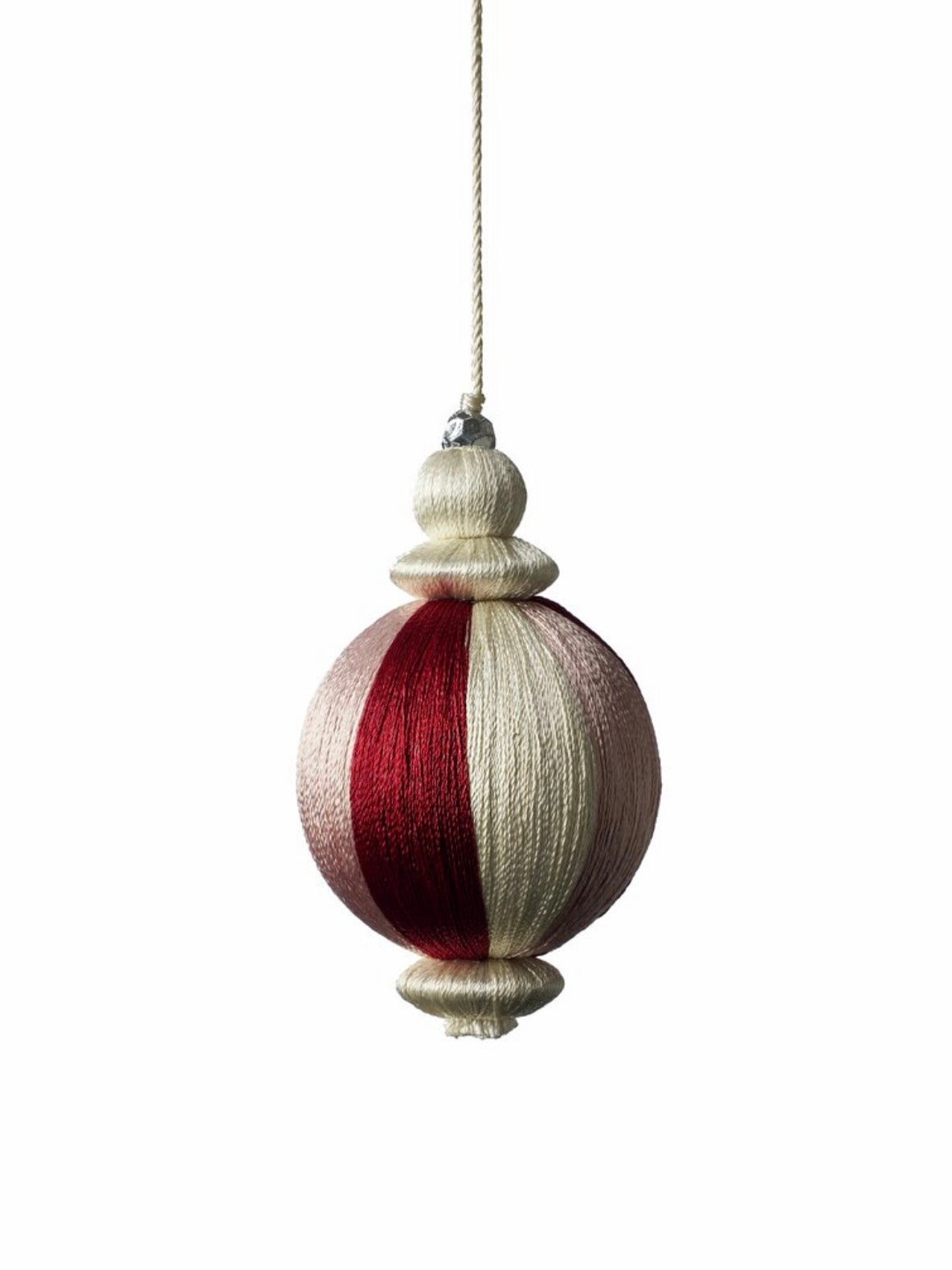 Weihnachtskugel Agnia red/rose/ecru