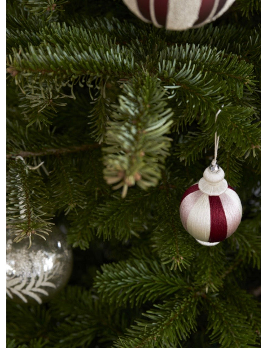 Weihnachtskugel Agnia red/rose/ecru