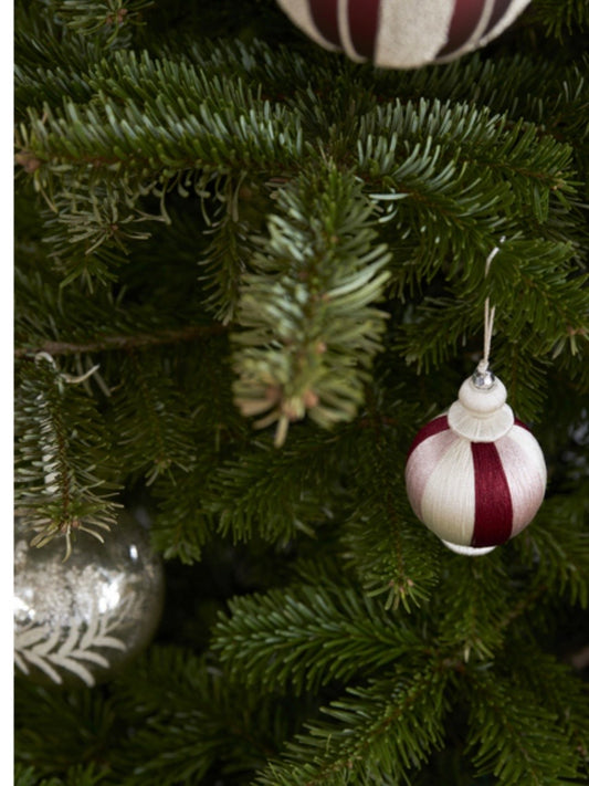 Weihnachtskugel Agnia red/rose/ecru