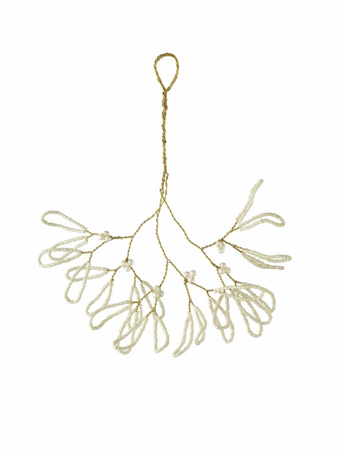 Weihnachtszweig Misolde 24cm off white/light gold