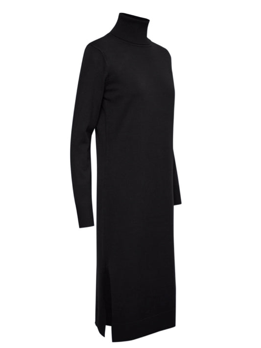 Strickkleid Mila SZ lang mit Rollkragen schwarz
