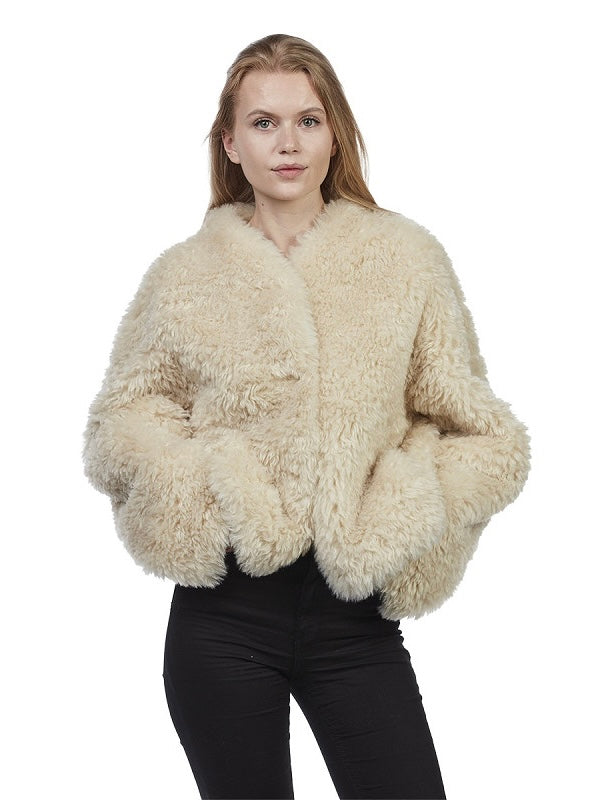 Webpelzjacke Fia hellbeige