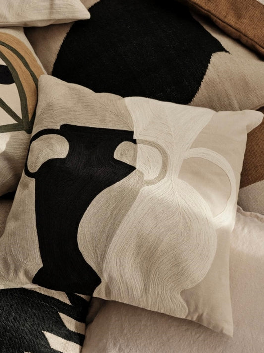 Dekokissen Eva schwarz/beige 50x50cm